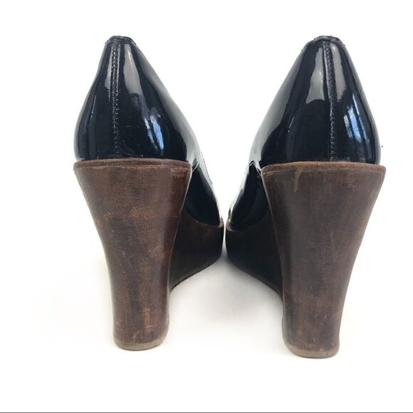 ALDO Black Wedge Open Toed Shoe Size 38 - Picture 4 of 8